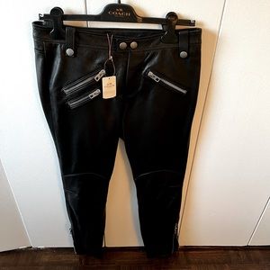 NEW Coach Leather Biker Jeans, size 6